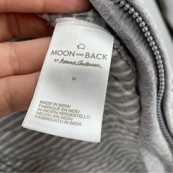 Moon and Back by Hanna Anderson Sleep Sack gray striped Sz M - Picture 6 of 7